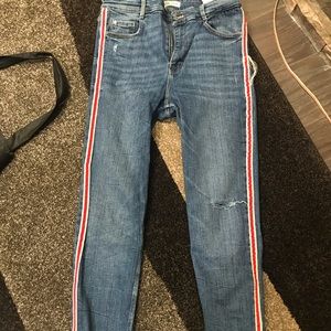 Zara Skinny Jeans w/ Stripe. Size 10